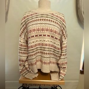 Adorable cream/reds Striped American Eagle sweater. Size XL. Stunning!